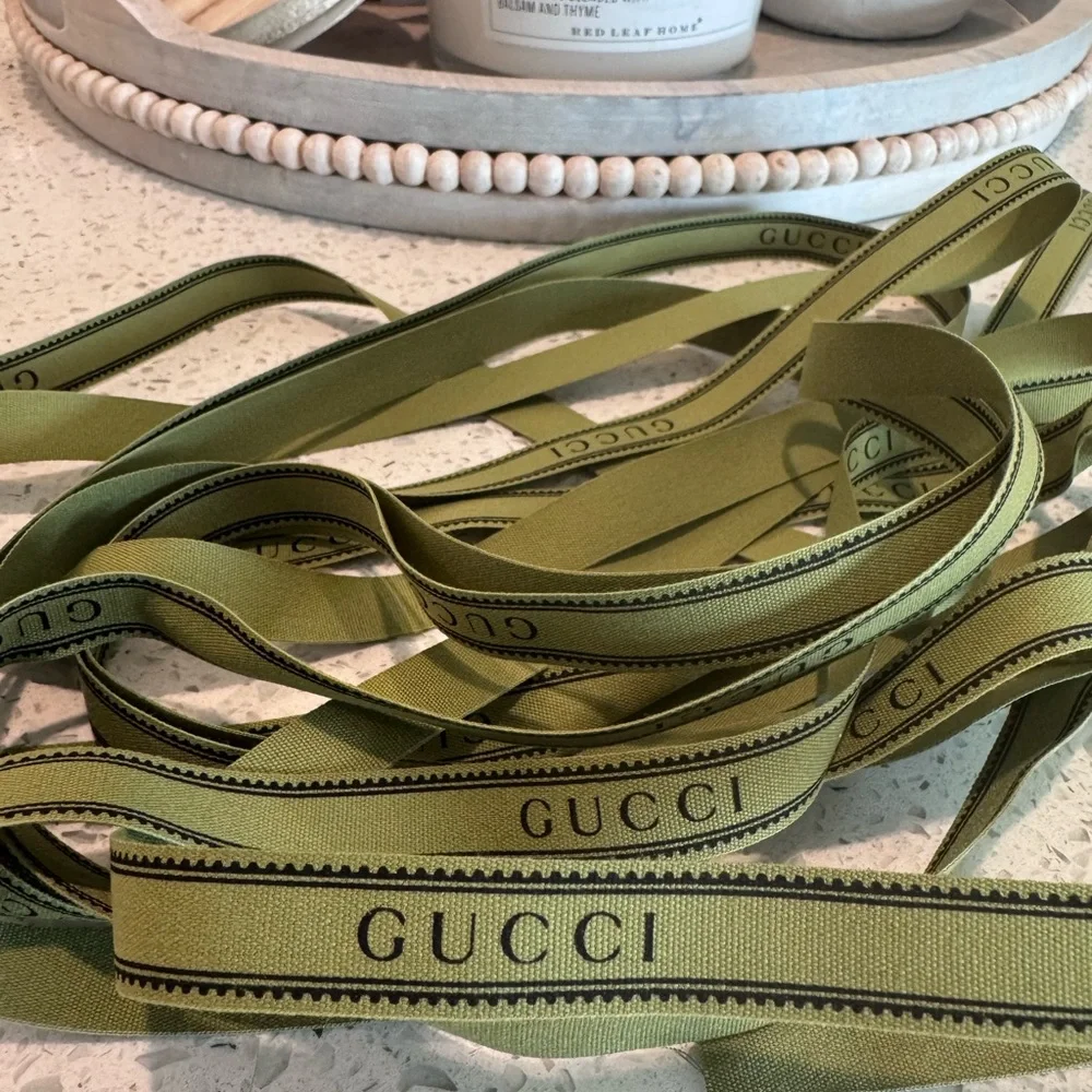 Gucci Green Ribbon with Logo